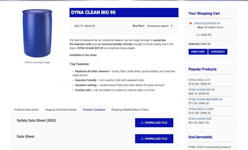 DYNA TECH Product Download Example